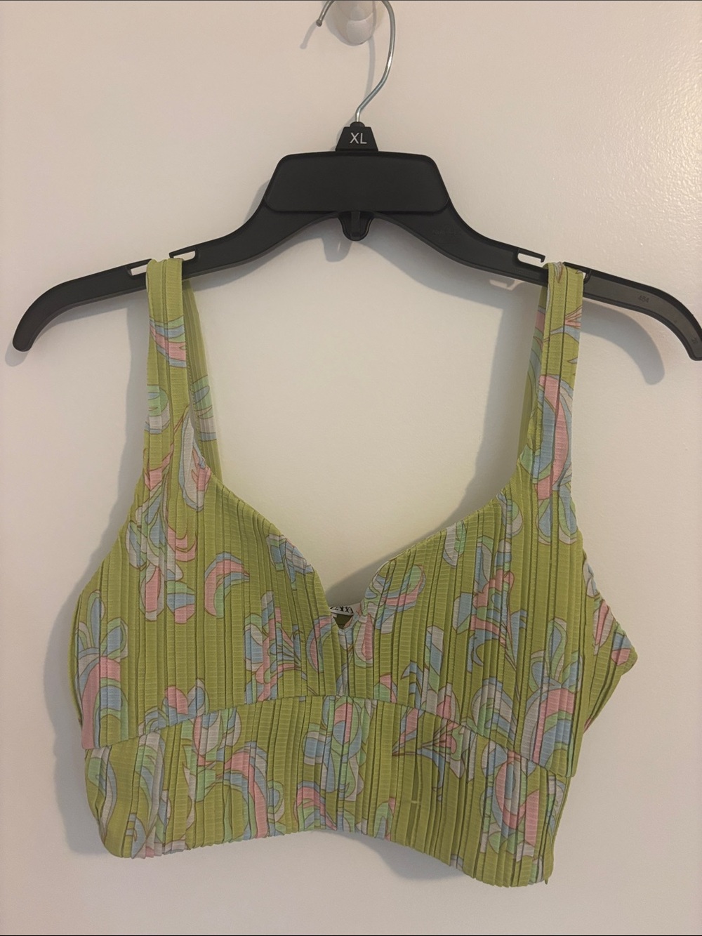 Zara Pastel Green Floral Crop Top - Picture 3 of 7